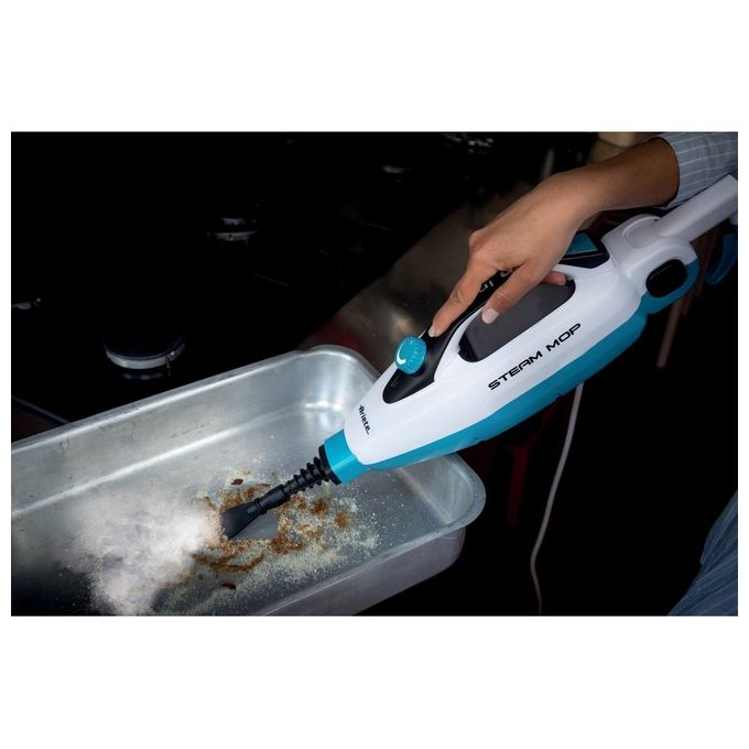 Ariete Steam Mop Foldable Pulitore a Vapore Verticale 0.35 Litri 1500W Blu-Bianco