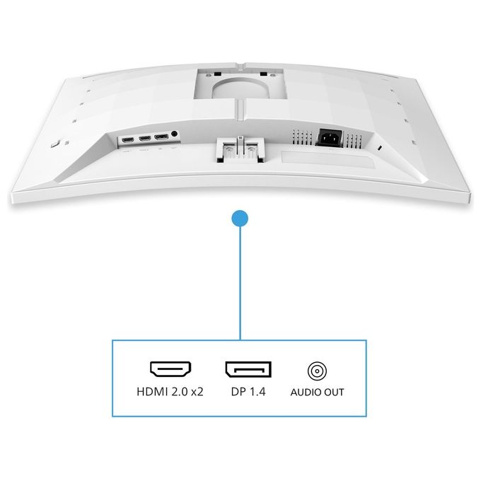 Philips Evnia 27M2C5201L Monitor gaming curvo FHD da 27 pollici 180 Hz 1 ms GtG FreeSync Prem. (1920x1080 2x HDMI 2.0 1x DP 1.4) bianco