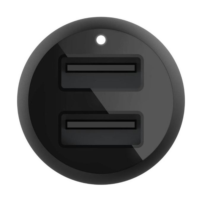 Belkin Boost Charge Doppio Caricabatteria da Auto Usb da 24W con Cavo da Usb-A a Usb-C Nero