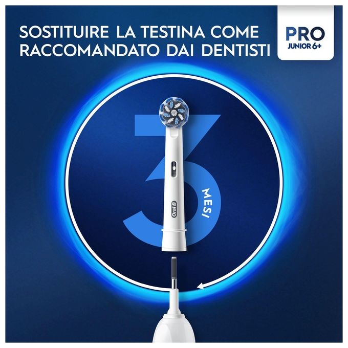 Braun Oral-B Spazzolino Elettrico Pro Junior 1 Spazzolino di Frozen 2 Testine da 6 Anni in Su