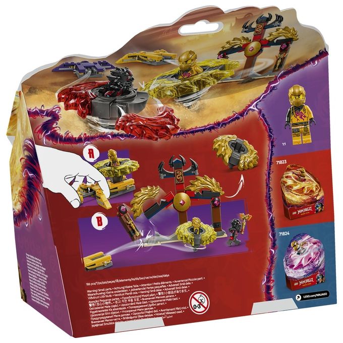 LEGO NINJAGO Battle Pack Draghi dello Spinjitzu - 2 Trottole Giocattolo Tempio Costruibile Elementi di Potere e 2 Minifigure Giochi per Bambini e Bambine da 6 Anni da La Rivolta dei Draghi 71826