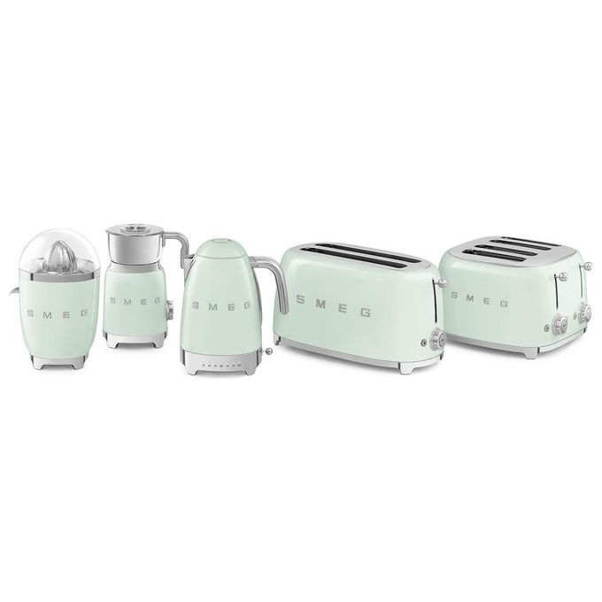 Smeg TSF02PGEU Estetica 50's Style Tostapane 4 Fette 6 Livelli di Doratura Verde Pastello