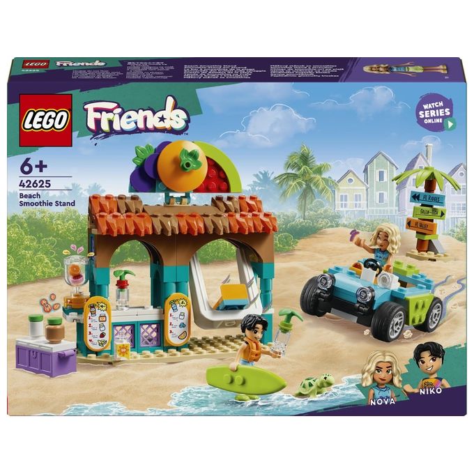 LEGO Friends Bancarella dei Frullati sulla Spiaggia Giochi Educativi per Bambine e Bambini da 6 Anni con 2 Mini Bamboline una Tartaruga un Buggy da Costruire e Cibo Giocattolo Idea Regalo 42625