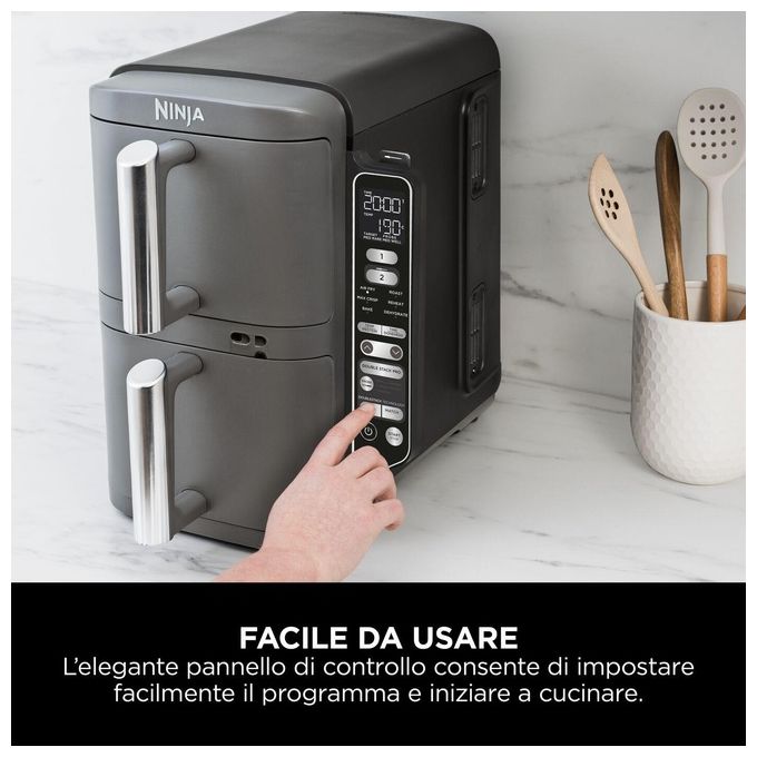 Ninja SL451EU Friggitrice ad aria ninja doublestack 9 5 lt con sonda