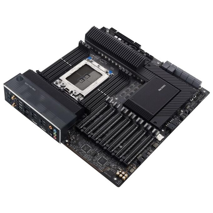 ASUS Pro WS WRX80E-SAGE SE WIFI Scheda Madre, EATX, AMD WRX80, Socket sWRX8, 8 Slot DIMM DDR4, 7 x PCIe 4.0, 3 x M.2, 8 x SATA, Intel WiFi 6, 10Gb LAN, Realtek 7.1 Surround, USB-C 3.2 Gen 2x2, Nero