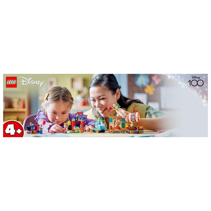 LEGO Disney 43212 Treno delle Celebrazioni Disney 100° Anniversario con Carri Giocattolo e Figure di Topolino e Minnie