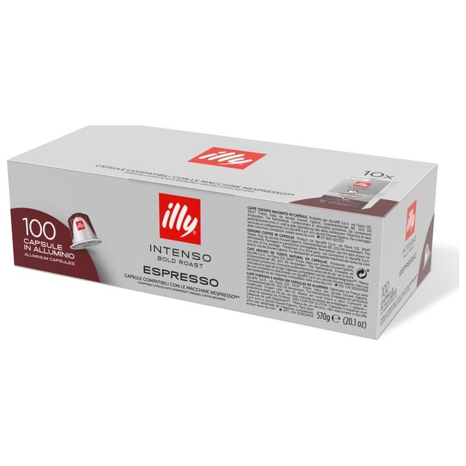 Illy 100 Capsule Compatibili Nespresso 10 Confezione da 10 Caffe' Gusto Intenso