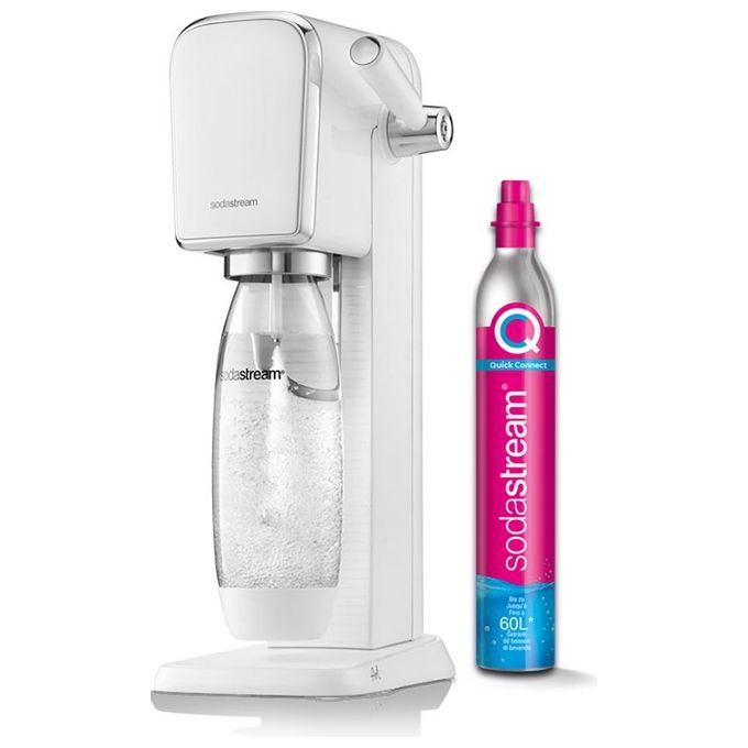 Sodastream Gasatore Art White 1 Bottiglia Riutilizzabile e Lavabile Aggancio Rapido