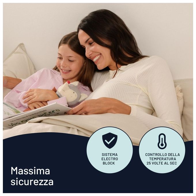 Imetec scaldasonno adapto maxi singolo 195x90 cm 6 temperature basso consumo