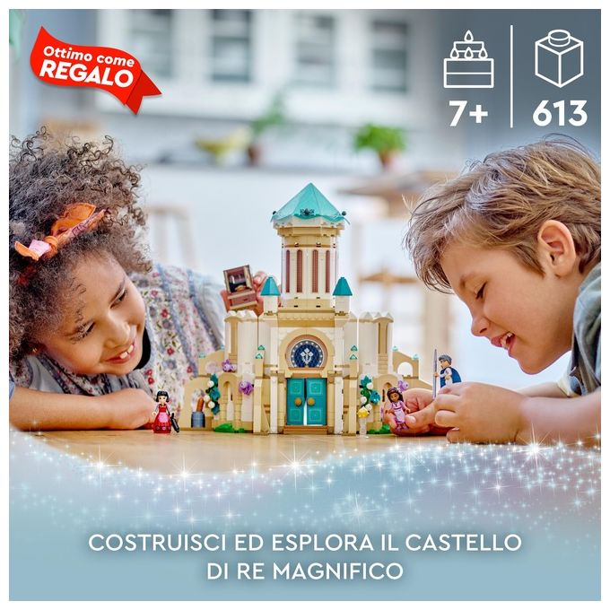 LEGO Disney Wish 43224 Il Castello di Re Magnifico, Gioco da Costruire dal Film Wish con Mini Bamboline, Regalo di Natale