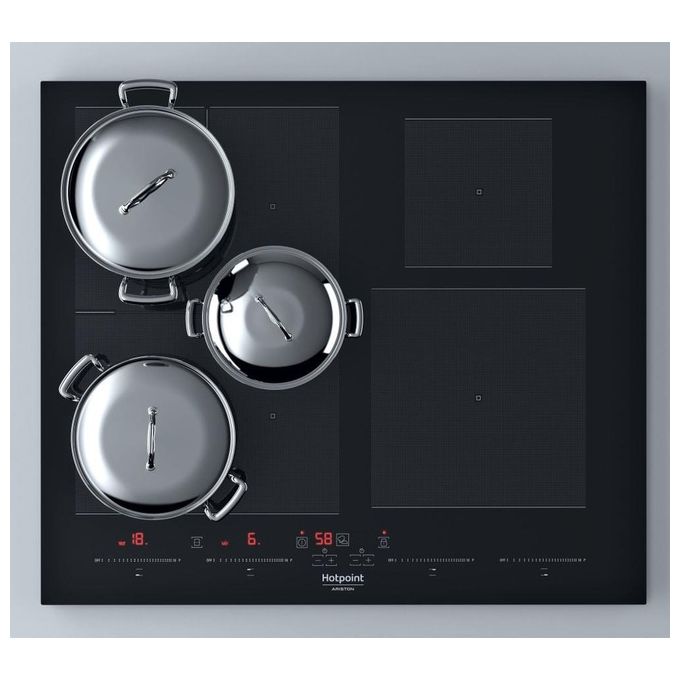 Hotpoint ACOH 654 MF-NE Piano Cottura a Induzione 4 Zone 6 Piastre Touch control 18 Livelli di potenza + Booster Tecnologia Advanced Sensor Flexi Zone Adattatore di Potenza 65 cm Nero