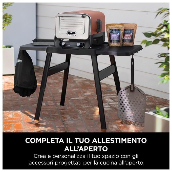 Ninja XSKOCVREUK Woodfire Copertura per Forno da Esterno OO101EU Protezione per Forno Premium Resistente all'Acqua Anti-Sbiadimento Nero