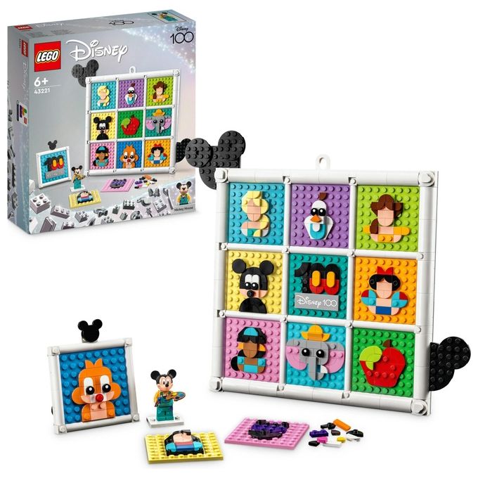 LEGO Disney 43221 100 Anni di Icone Disney, Set Arti e Mestieri con Personaggi, 72 Mosaici da Creare e Minifigure di Topolino