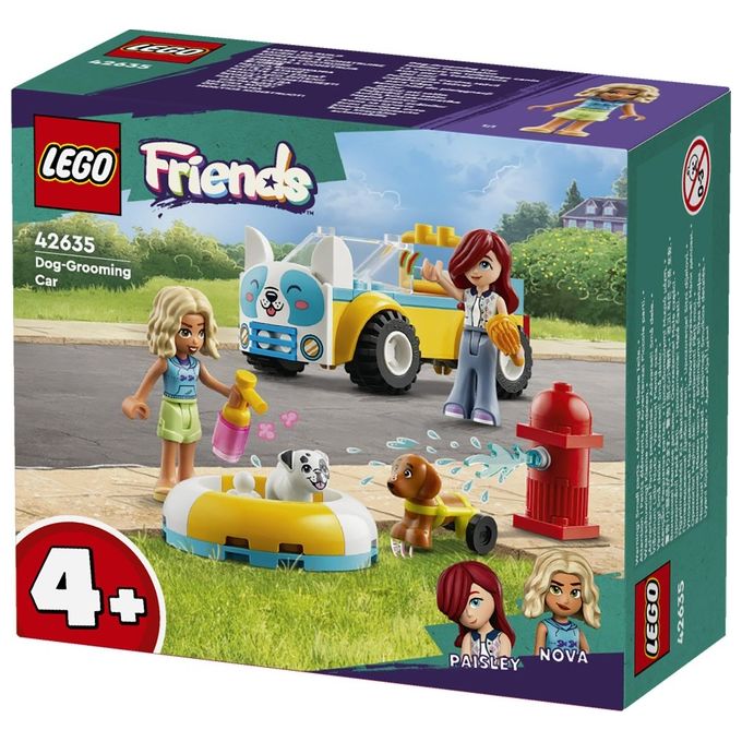 LEGO Friends Auto per la Toelettatura dei Cani Macchina Giocattolo da Costruire con 2 Personaggi 2 Cuccioli e Accessori per la Cura degli Animali Giochi per Bambine e Bambini da 4 Anni 42635