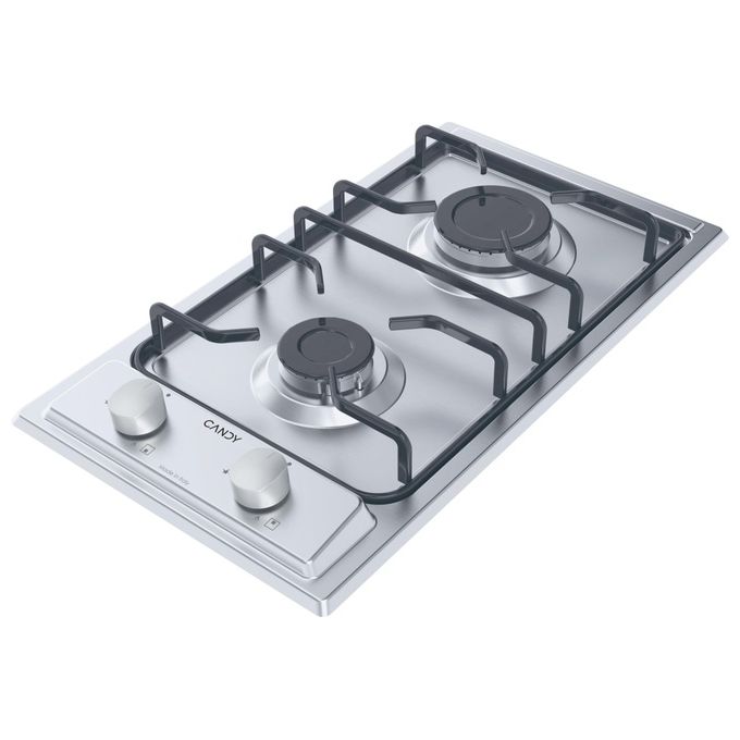 Candy Idea CHW23X Piano Cottura Stainless Steel da Incasso 28.8cm a Gas 2 Fornelli