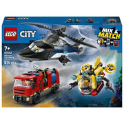 LEGO Set Costruzioni City 60462 Elicottero Autopompa Sottomarino MixeMatch per Creativita' senza Confini