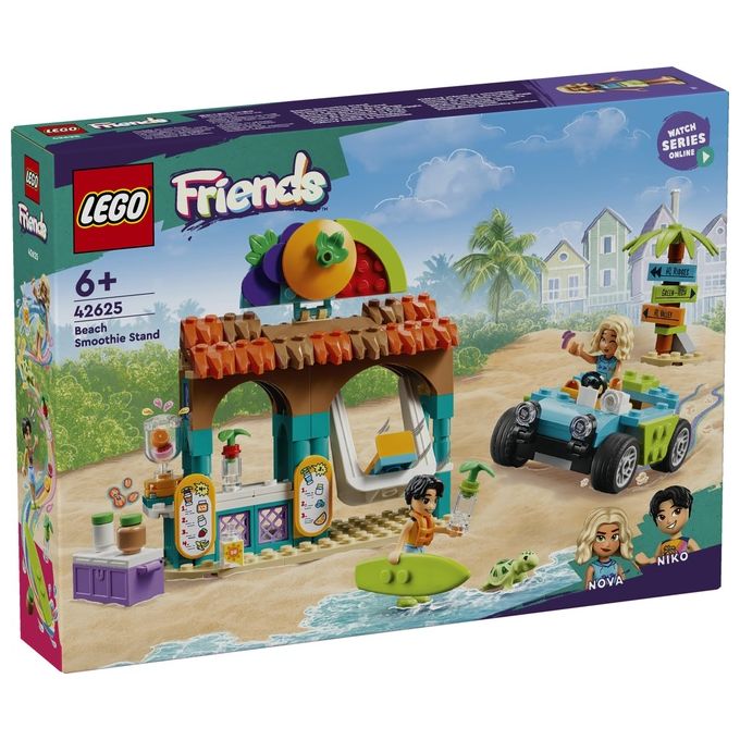 LEGO Friends Bancarella dei Frullati sulla Spiaggia Giochi Educativi per Bambine e Bambini da 6 Anni con 2 Mini Bamboline una Tartaruga un Buggy da Costruire e Cibo Giocattolo Idea Regalo 42625