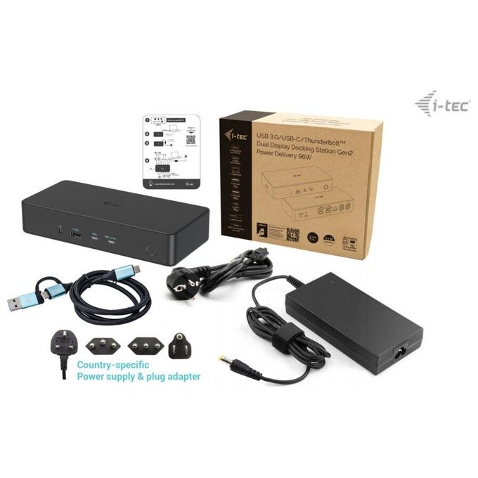 I-tec Docking Stations usb 3.0-usb-c-tb 3 pro dual 4k Display Docking Station gen2 pd