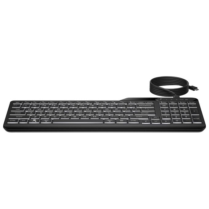 HP 7N7C0AA Tastiera cablata 400 Retroilluminata LED Full-size USB Tasti silenziosi 12 tasti programmabili colore Nero