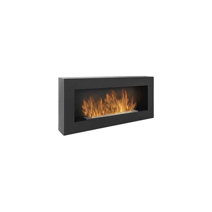 Divina Fire Camino a bioetanolo da parete SIENA Nero L 90 x P 12 x H 40 DF91022