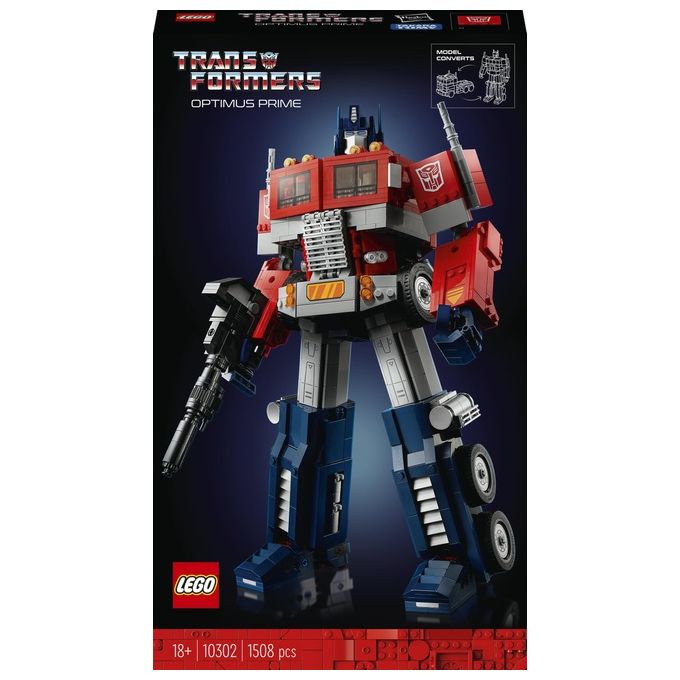 LEGO Icons Optimus Prime, Modellino da Costruire 2 in 1 del Leader dei Transformers, Set da Collezione per Adulti, 10302