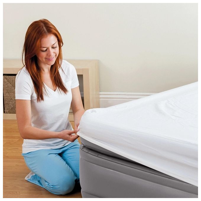 Intex 64164ND Dura-Beam Prime Comfort Materasso Gonfiabile Matrimoniale 152x203x51 cm Fiber-Tech Pompa Elettrica Integrata 272 Kg