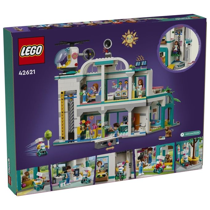 LEGO Friends 42621 Ospedale di Heartlake City, Giochi Educativi per Bambini di 7+ con Elicottero Giocattolo e 5 Mini Bamboline