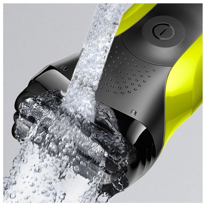 Braun Series 3 300 Rasoio Elettrico Uomo con 3 Lame Flessibili Ricaricabile e senza Fili Nero-Verde