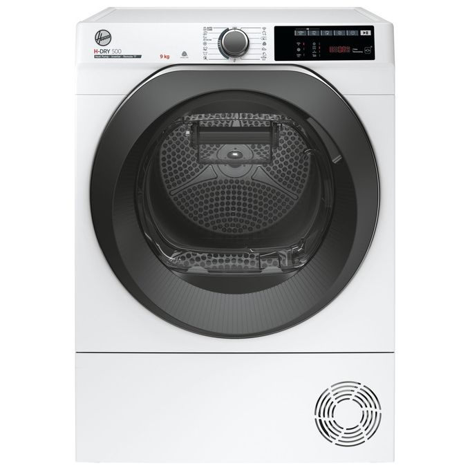 Hoover H-DRY 500 NDE H9A3TCBEXS-S  Asciugatrice a pompa di calore 9Kg classe A+++ motore Inverter 15+1 programmi programma lana Auto Care Active Dry controllo remoto bianco   596x611x850
