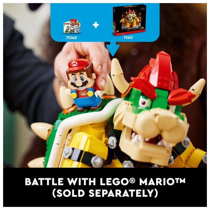 LEGO Super Mario 71411 Il Potente Bowser, Kit di Costruzioni per Adulti, Idee Regalo, Personaggio Snodabile 3D da Collezione