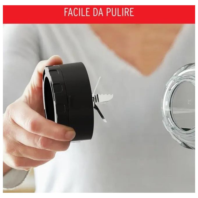 Moulinex LM871D – Frullatore a caraffa 1.5 L, 1200 W, 3 velocita' + funzione Pulse, Tecnologia Powelix, Caraffa in vetro resistente, Acciaio Inox