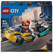 LEGO City 60400 Go-Kart e Piloti 60400-LEGO Modellini da Costruire di Mini Go Kart da Corsa Veicoli Giocattolo per Bambini di 5+ Anni