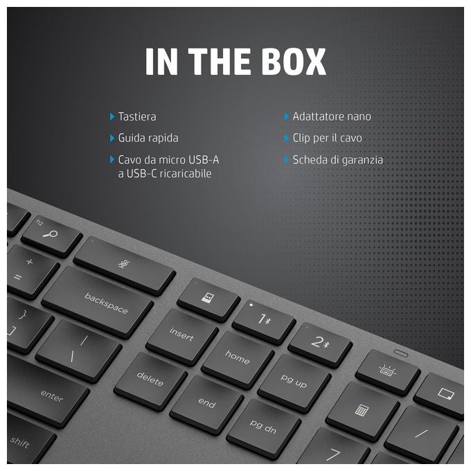 HP Dual Mode 975 Tastiera Retroilluminata Bluetooth Italiana