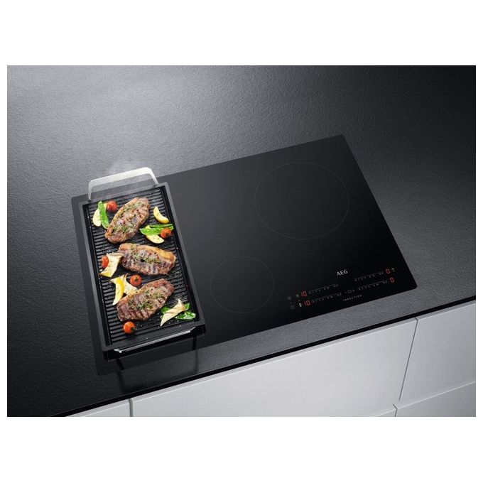 AEG IKB84443IB Piano Cottura a Induzione da Incasso 4 Zone Stop and Go 77 cm Nero