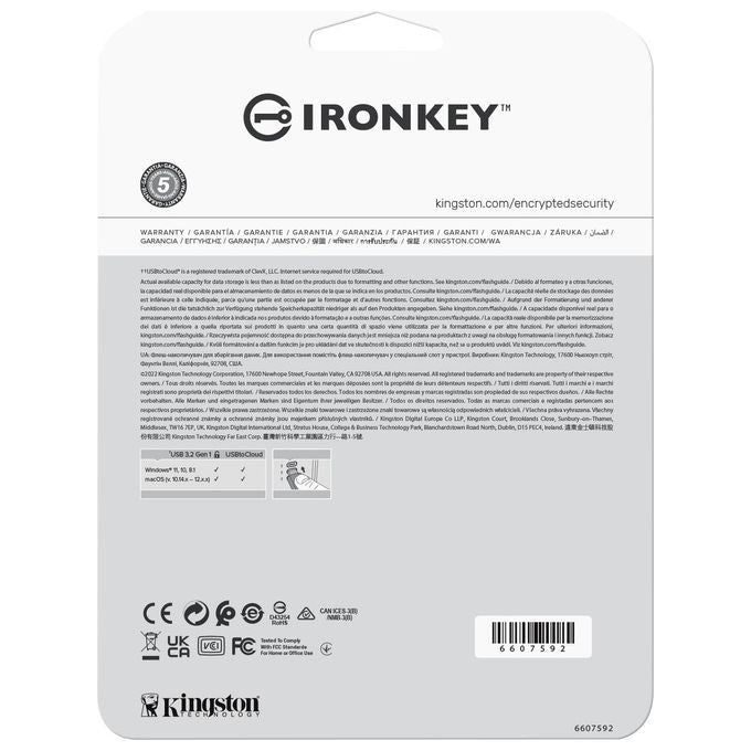 Kingston Technology IronKey Locker 50 Unita' Flash USB 32Gb USB tipo A 3.2 Gen 1 Argento