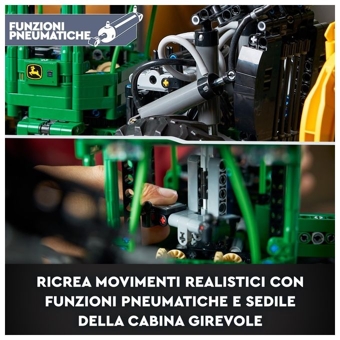 LEGO Technic 42157 Trattore John Deere 948L-II, Modellino da Costruire di Veicolo Giocattolo con Funzioni Pneumatiche e 4WD