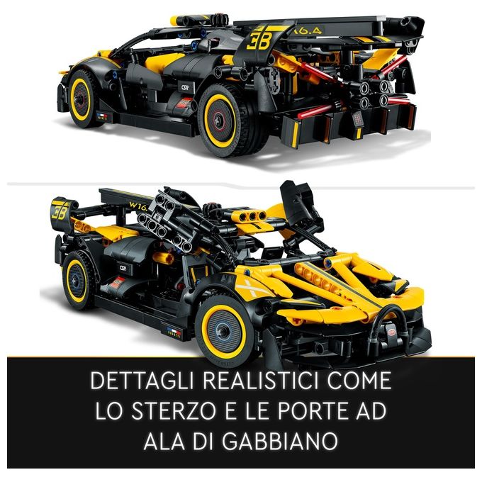 Lego 42151 Technic Bugatti Bolide Set da Costruzione 905 Pezzi Modellino Auto Supercar Motore W16 9 anni
