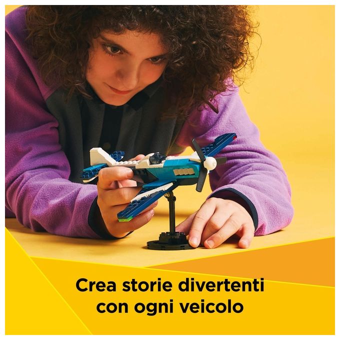 LEGO Aereo 31160 Creator Velivolo da Competizione 3 in 1 Esperienza Costruzione Versatile e Divertente