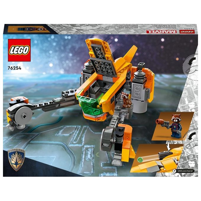 LEGO Marvel 76254 – L’Astronave di Baby Rocket, Set da Costruzione 330 Pezzi con Minifigure di Rocket e Baby Rocket, Eta' 8+