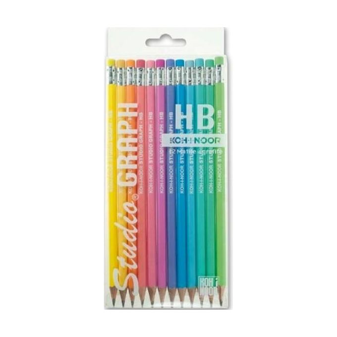 Koh-i-Noor Confezione 12 Matite Grafite Hb con Gommino