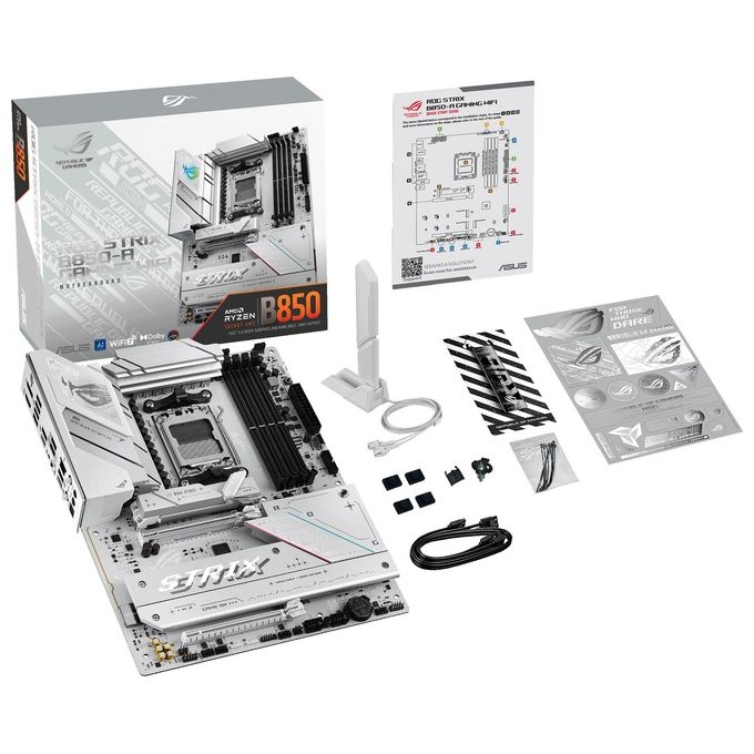 ASUS ROG Strix B850-A Gaming WiFi Scheda Madre AMD ATX 1422 Fasi di Alimentazione Slot DDR5 PCIe 5.0 con Slot Q-Release 4 slot M.2 WiFi 7 con WiFi Q-Antenna AI Advisor AI Networking II