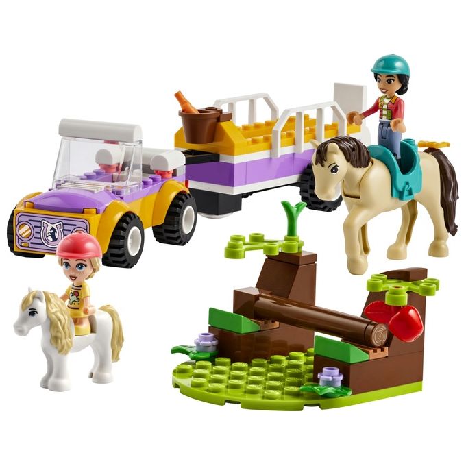 LEGO Friends 42634 Rimorchio con Cavallo e Pony, Giocattolo per la Cura degli Animali con 2 Mini Bamboline, Giochi Bambini 4+