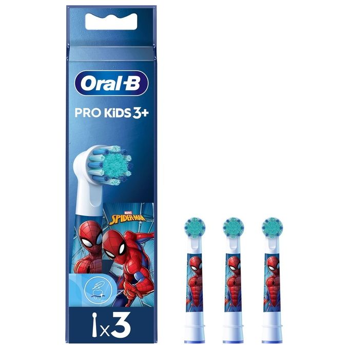 Braun Oral-B Testine di Ricambio Pro Kids con Spiderman 3 Testine