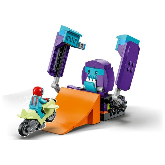 LEGO 60338 City Stuntz Giro della Morte dello Scimpanzé Set da Costruzione con Moto Carica e Vai Minifigure e Scimpanzé Meccanico colore Multicolore