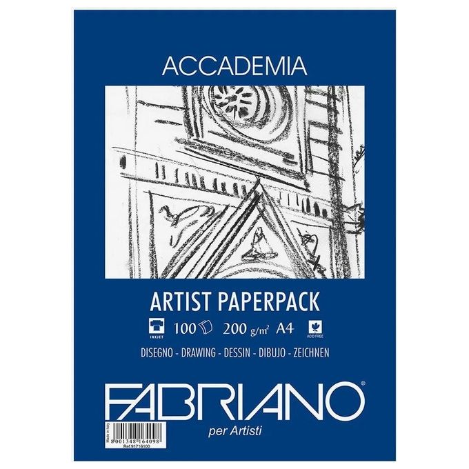 Fabriano Blocco da Disegno Cotone Bianco 21x29.7x0.5cm