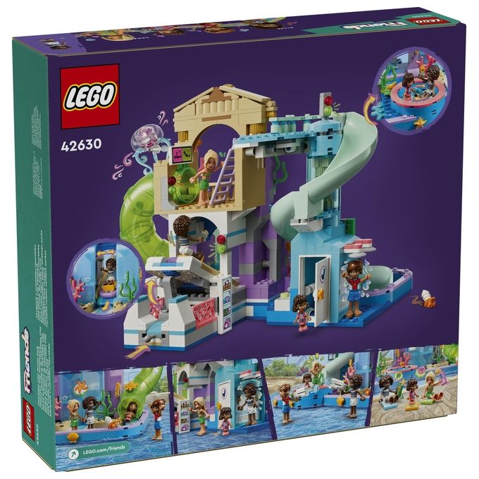 LEGO 42630 Friends Parco Acquatico di Heartlake City Giochi Creativi per Bambine e Bambini da 8 Anni in su da Costruire con Scivoli per l'Acqua 4 Personaggi e Accessori Idee Regalo di Compleanno