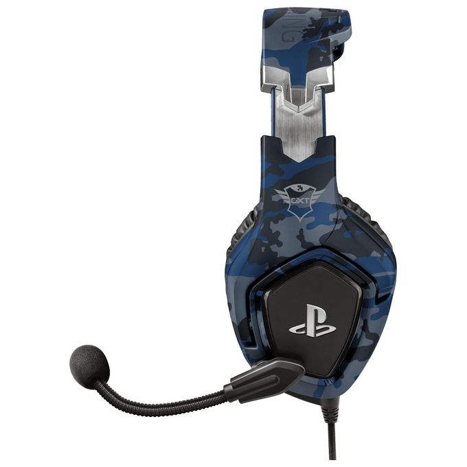 Trust Gaming GXT 488 Forze Cuffie Gaming con Licenza Ufficiale PlayStation 4 Microfono Ripiegabile e Archetto Regolabile Blu