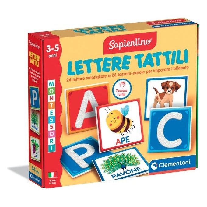 Clementoni Gioco Educativo Sapientino Baby Montessori Lettere Tattili