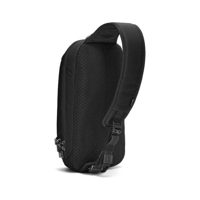 Pacsafe 60221130 V Zaino a Tracolla Antifurto 10 L Protezione RFID Poliestere Riciclato Tracolla Regolabile con Protezione Anti-taglio in Acciaio Inox colore Nero