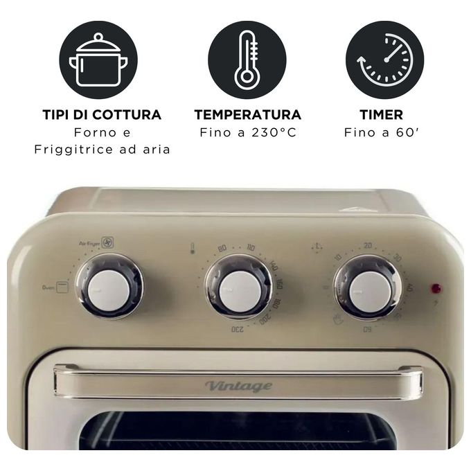 Ariete 4632-03 Friggitrice ad Aria Capacita' 16 Litri Potenza 1400 Watt con Funzione Rotisserie colore Beige